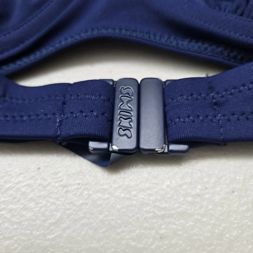 SKIMS‎ Women Swimwear Large Blue Top Unlined Wireless Strap Adjustable